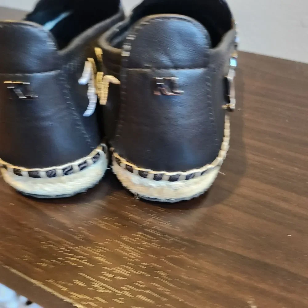 Karl Lagerfeld Black Espadrilles with Heart and Star Details